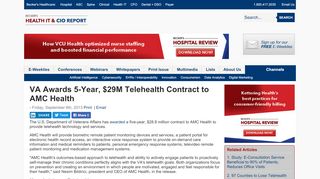 
                            6. VA Awards 5-Year, $29M Telehealth Contract to AMC Health