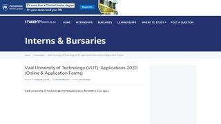 
                            7. Vaal University of Technology (VUT): Applications 2020 ...