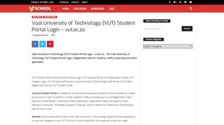 
                            3. Vaal University of Technology (VUT) Student Portal Login ...