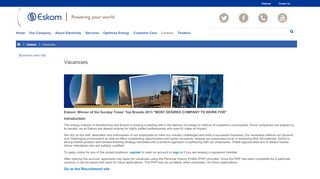 
                            11. Vacancies - eskom.co.za