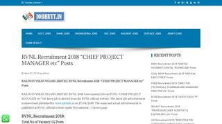 
                            5. Vacancy in RVNL Recruitment 2018 Govt Jobs in www.rvnl.org