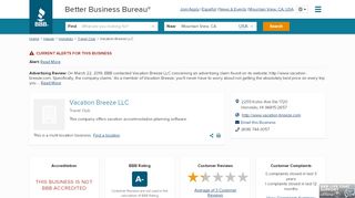 
                            4. Vacation Breeze LLC | Better Business Bureau® Profile