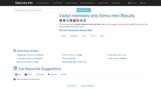 
                            4. Vadar members only forms html Results For Websites Listing