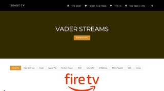 
                            2. Vader Streams settings & Vaders Streams app - Beast TV