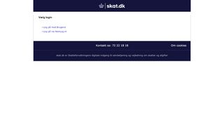 
                            3. Vælg login - SKAT - Adgangskontrol