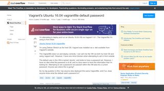 
                            2. Vagrant's Ubuntu 16.04 vagrantfile default password - Stack Overflow