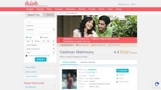 
                            4. Vaishnav Matrimony & Matrimonial Site - Shaadi.com