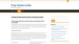 
                            7. Vakrangee Kendra and their Services (Open bank accounts)
