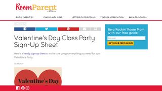 
                            4. Valentine's Day Class Party Sign-Up Sheet - PTO Today