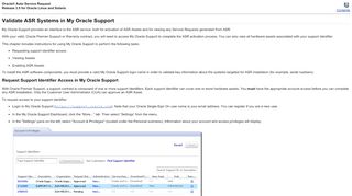 
                            9. Validate ASR Systems in My Oracle Support - Oracle Docs