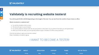 
                            5. Validately is recruiting website testers!