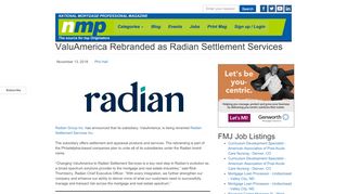 
                            8. ValuAmerica Rebranded as Radian Settlement Services