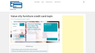 
                            8. Value city furniture credit card login - Credit card