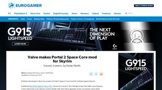 
                            7. Valve makes Portal 2 Space Core mod for Skyrim • Eurogamer.net