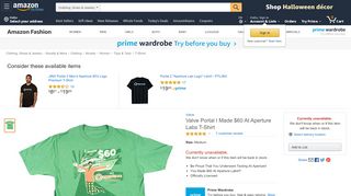 
                            6. Valve Portal I Made $60 At Aperture Labs T-Shirt - Amazon.com