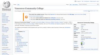 
                            6. Vancouver Community College - Wikipedia