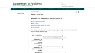 
                            5. Vanderbilt Pediatrics | Report an Error