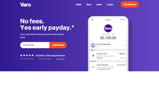 
                            3. Varo Banking – Online Banking With No Fees