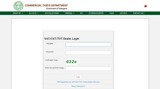 
                            3. VAT/CST/TOT Dealer Login - tgct.gov.in