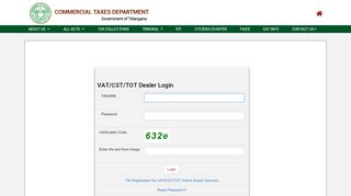 
                            10. VAT/CST/TOT Dealer Login - tgct.gov.in