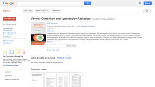 
                            2. Vavilov-Cherenkov and Synchrotron Radiation: Foundations and ...