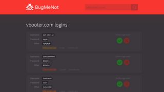 
                            7. vbooter.com passwords - BugMeNot
