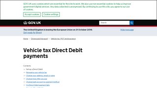 
                            2. Vehicle tax Direct Debit payments - GOV.UK