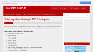 
                            4. Veltins Megachance Gewinnspiel 2019 Code eingeben