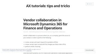 
                            10. Vendor collaboration in Microsoft Dynamics 365 for Finance and ...