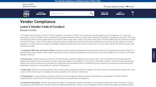 
                            6. Vendor Compliance - Lowe's for Pros