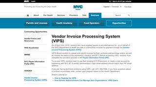 
                            5. Vendor Invoice Processing System (VIPS) - NYC Health - NYC.gov