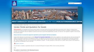 
                            3. Vendor Portal and Quotation for Goods - Durban