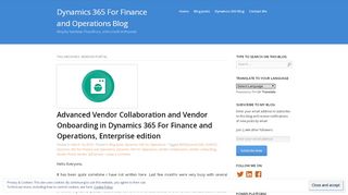 
                            7. Vendor Portal | Dynamics 365 For Finance and Operations Blog