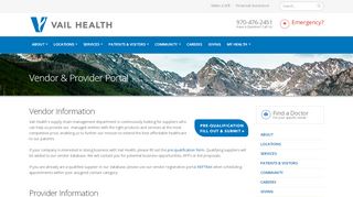 
                            4. Vendor Portal - Vail Health