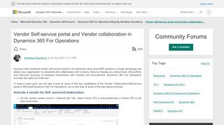 
                            4. Vendor Self-service portal and Vendor collaboration in Dynamics 365 ...