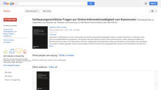 
                            7. Verfassungsrechtliche Fragen zur Online-Informationstätigkeit von ...