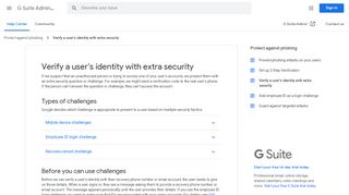 
                            4. Verify a user's identity with extra security - G Suite Admin Help