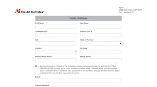 
                            3. Verify Address - The Art Institutes