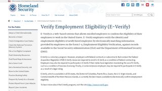 
                            5. Verify Employment Eligibility (E-Verify) | Homeland Security