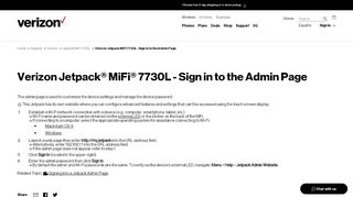 
                            4. Verizon Jetpack® MiFi® 7730L - Sign in to the Admin Page