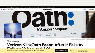 
                            6. Verizon Kills Oath Brand After It Fails to Enliven Yahoo and AOL ...