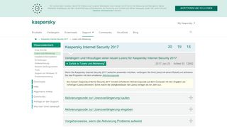 
                            2. Verlängern und Hinzufügen einer neuen Lizenz für Kaspersky ...