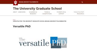 
                            7. Versatile PhD: The University Graduate School Indiana University ...