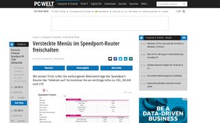 
                            11. Versteckte Menüs im Speedport-Router freischalten - PC-WELT