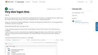 
                            5. Very slow logon time. - Microsoft Community