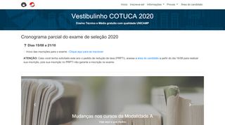 
                            3. Vestibulinho COTUCA 2020