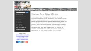 
                            4. Veterinary Corps Officer Jobs / Military Occupational ... - Army-Portal.com