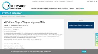 
                            8. VHS-Kurs: Yoga – Weg zur eigenen Mitte - Technology Park ...