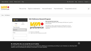 
                            2. VIA Préférence Reward Program | VIA Rail - VIA Rail Canada