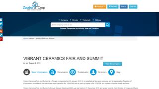 
                            1. VIBRANT CERAMICS FAIR AND SUMMIT - zaubacorp.com